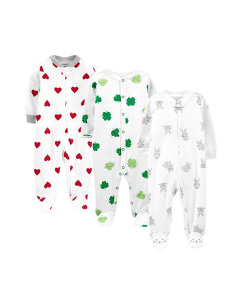 New BOYS Lot of 2 Footed FLEECE PAJAMAS FIRE TRUCKS Cars FOX Carters Simple Joys